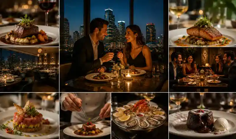 Weekend fine dining in Houston featuring gourmet cuisine, elegant restaurants, romantic dinners, and upscale culinary experiences.